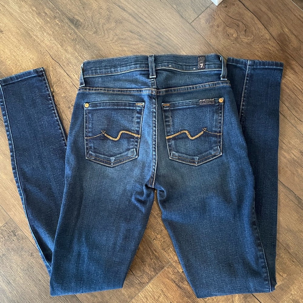Seven for all mankind blue wash skinny jean size 23